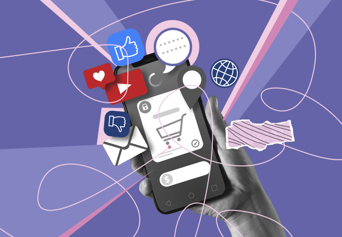 a hand holding a phone with an open mobile app